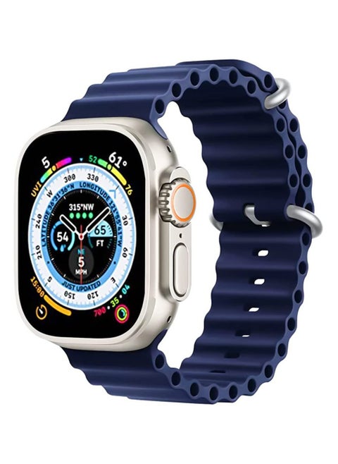 The New DT NO.1 ULTRA Smart Watch Series 8 With A Full Screen Works With The Android And IOS System Is Responsive Wireless Charging And Supports GPS, Size 49 mm - Blue Color