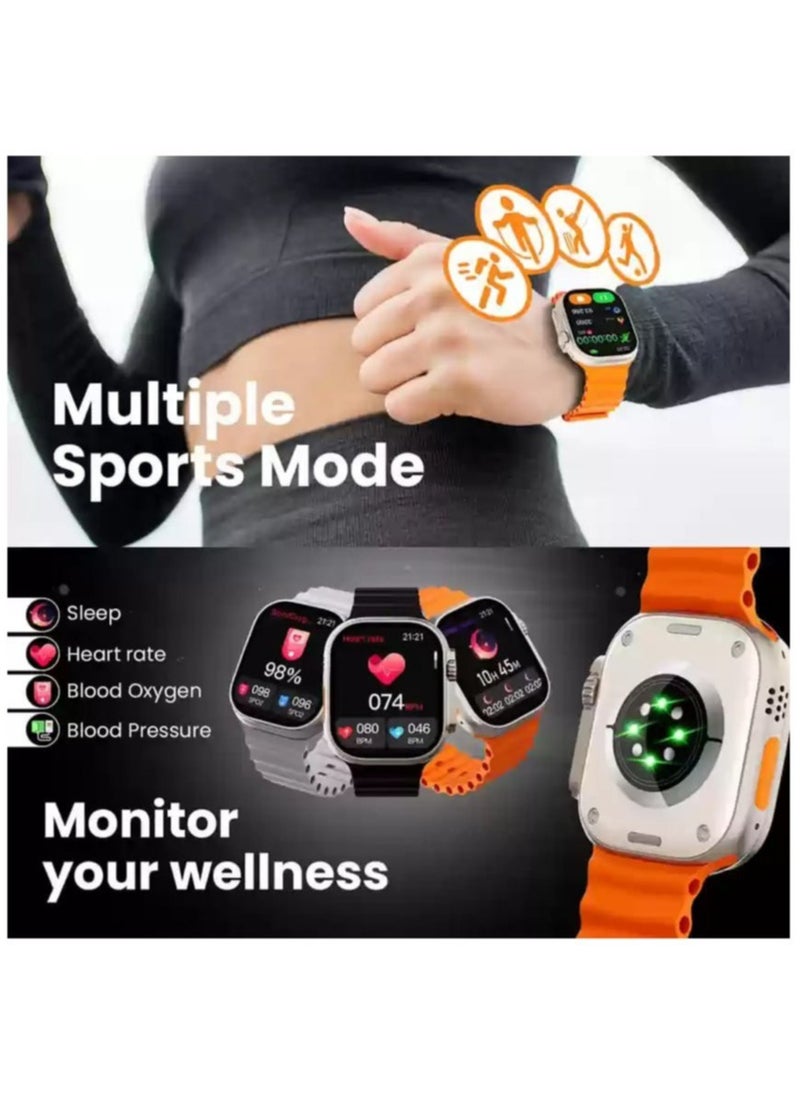Ultra - The New DT NO.1 ULTRA Smart Watch Series 8 With A Full Screen Works With The Android And IOS System Is Responsive Wireless Charging And Supports GPS, Size 49 mm - Blue Color - Image 1