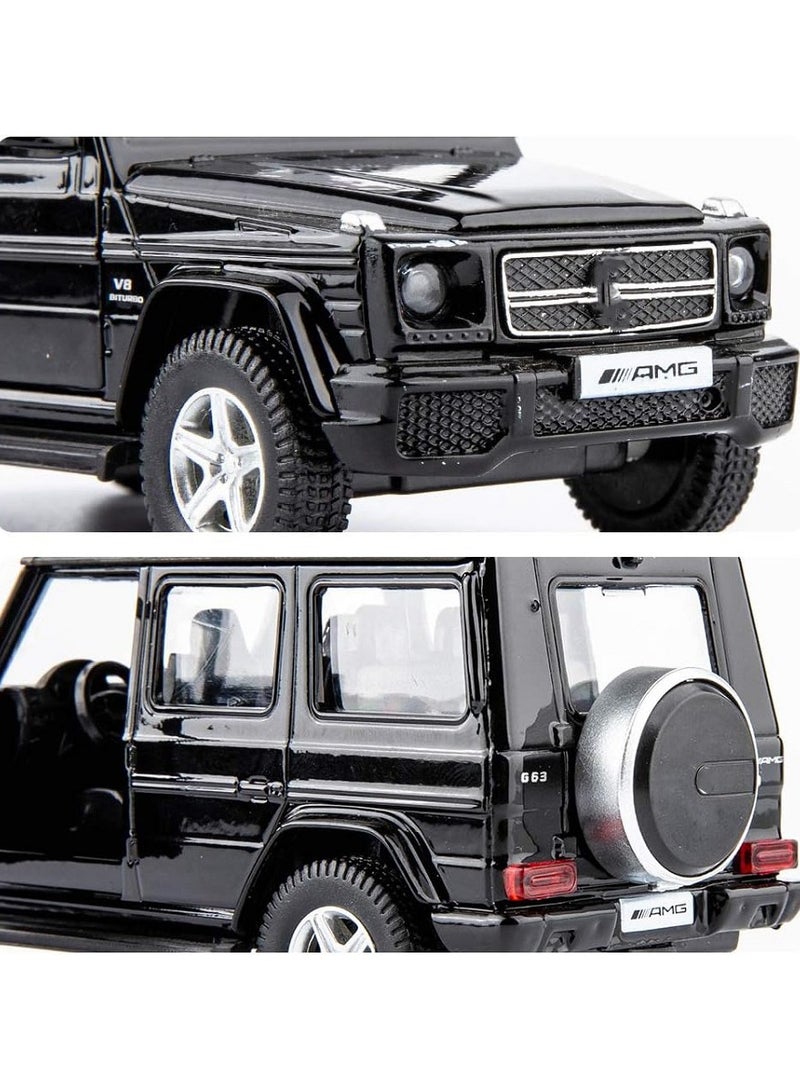 1:36 Alloy Off-Road Car Model , Pull-Back Toy Car With Opening Doors , Collector Display , Model Car Gift For Boys And Girls Black , 13 cm*5 cm*5.2 cm - Image 4