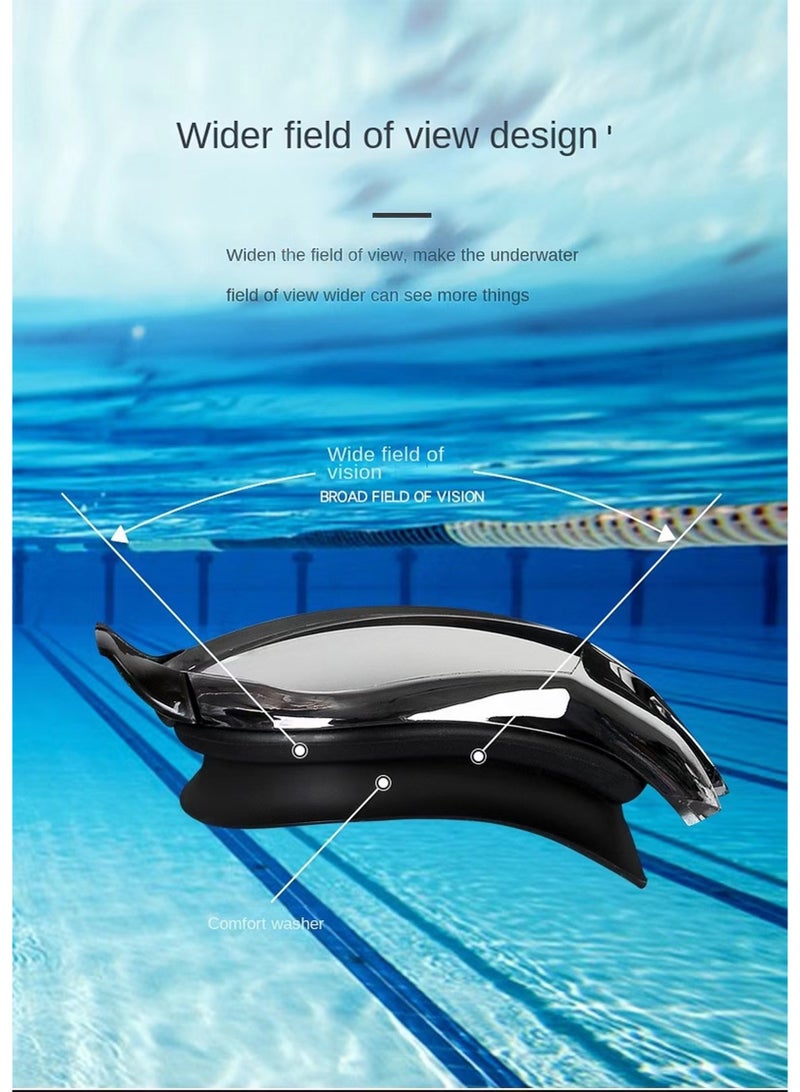 Generic Swim Goggles with Attached Earplugs, Waterproof and Fog-Resistant, High Definition Lens, Wide Field of View, 3D Soft Seal, Adjustable Strap - Image 3