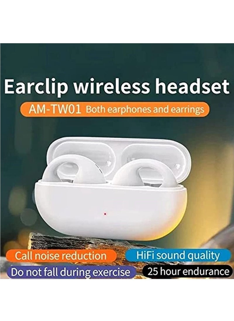OIMG Wireless Ear Clip Bone Conduction Headphones Open Ear Headphones Wireless Earbuds With Earhooks Mini Bone Conduction Waterproof Bluetooth Open Ear Earbuds For Driving Running  - Image 2