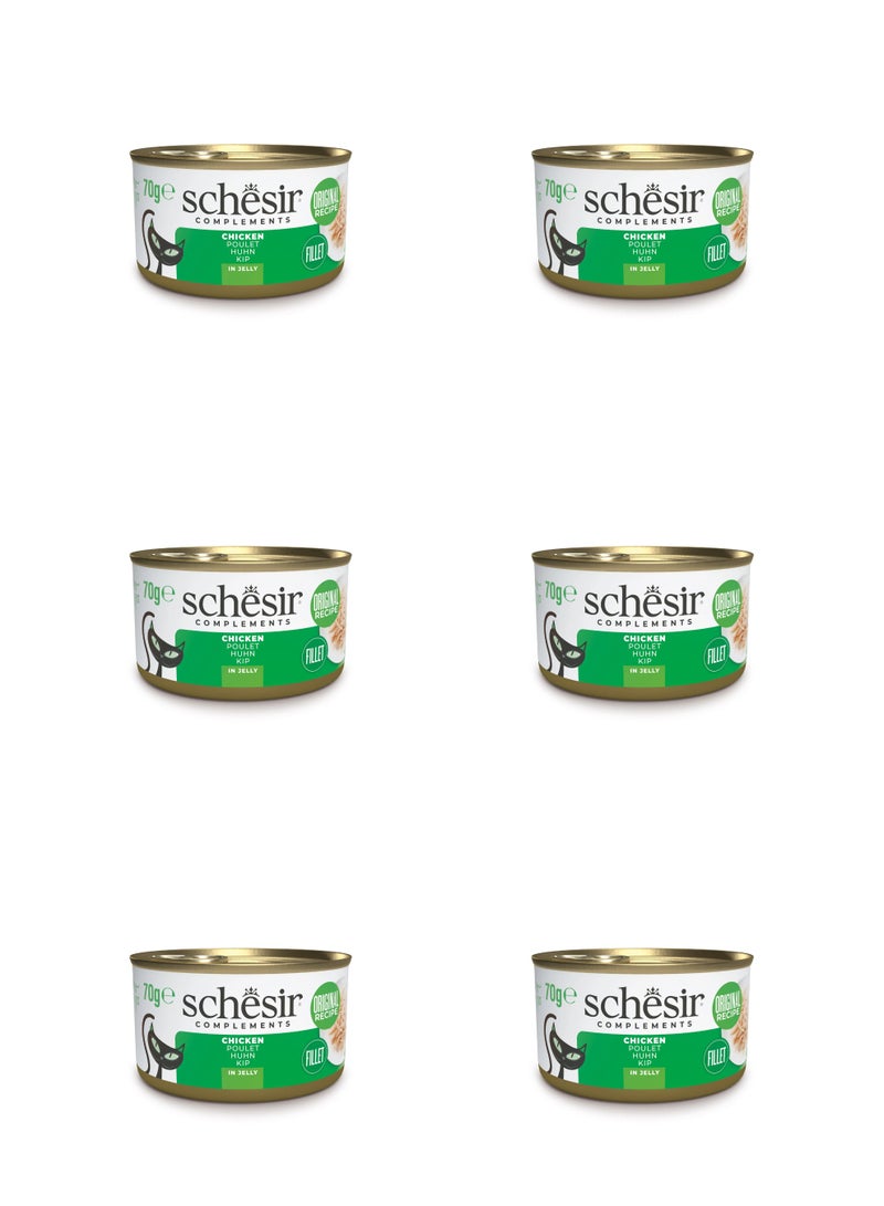 شيسر طعام القطط الرطب من شيسير كومبليمينتس في علبة جيلي - دجاج 70 جرام × 6 قطع - Image 2