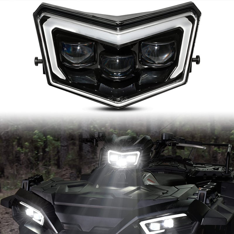 SAUTVS LED Head Light Assembly for Polaris Sportsman 20172025 LED Headlight Pod Light Front Lamp with High Beam DRL Halo Rings for Polaris Sportsman XP 1000 850 570 450 20172025 Accessories 1PCS