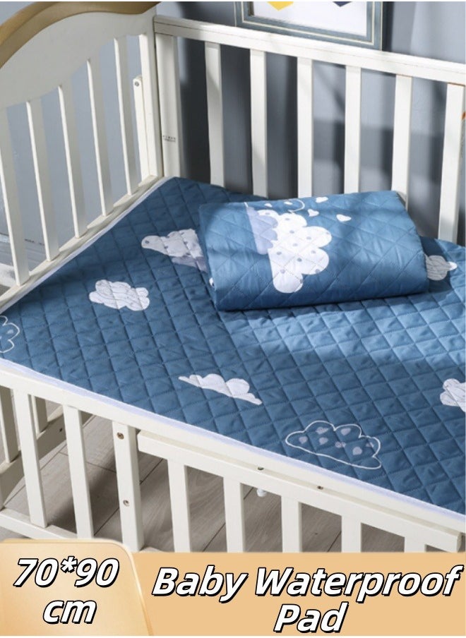 Vinnatsu Waterproof bed sheet,Baby diaper pad,Waterproof Bed Pad Washable Mattress Protector for Baby Toddler Children Pet and Adults with Incontinence by,Reusable & Washable Pee Pads 70 * 90cm  - Image 1