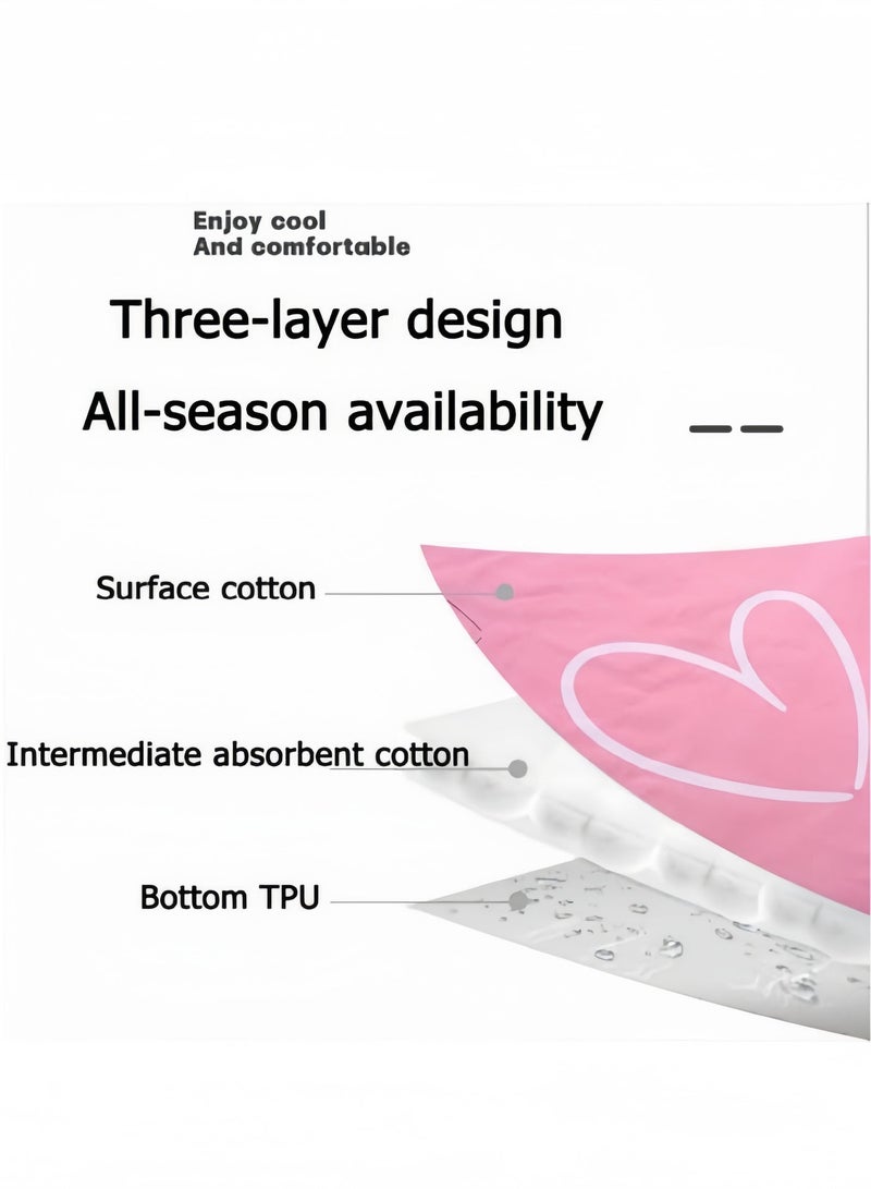 ضغط فين ملاءة سرير مضادة للماء، وسادة حفاضات للأطفال، وسادة سرير مضادة للماء وقابلة للغسل لحماية الفراش للرضع والأطفال الصغار والحيوانات الأليفة والبالغين الذين يعانون من سلس البول بواسطة وسادات تبول قابلة لإعادة الاستخدام والغسل 70 * 90 سم - Image 5