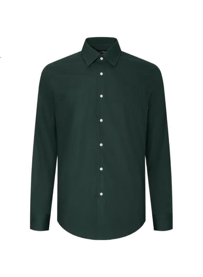 قميص رسمي بأكمام طويلة من مزيج القطن للرجال صديق للبشرة 41121942G2 رمادي أخضر 09