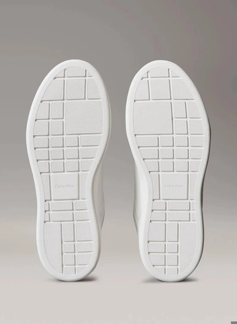 Calvin Klein Triple Bright White Smooth Leather Trainers for Women | Best Price UAE