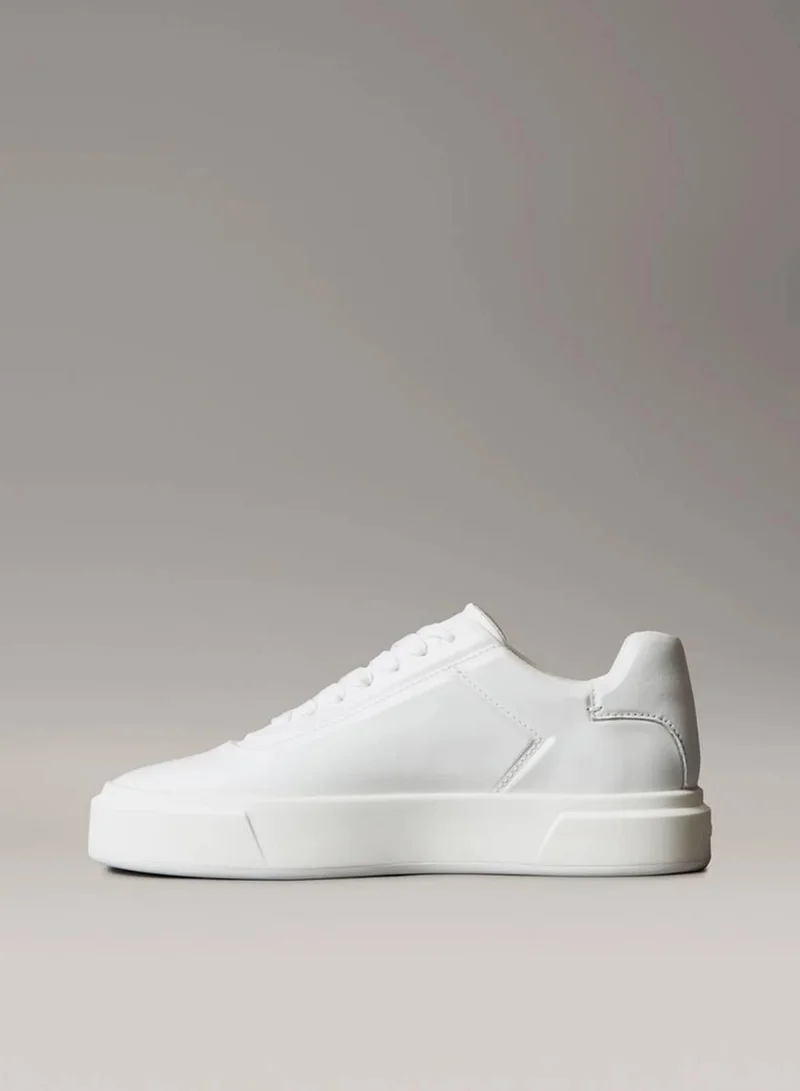 Calvin Klein Triple Bright White Smooth Leather Trainers for Women | Best Price UAE