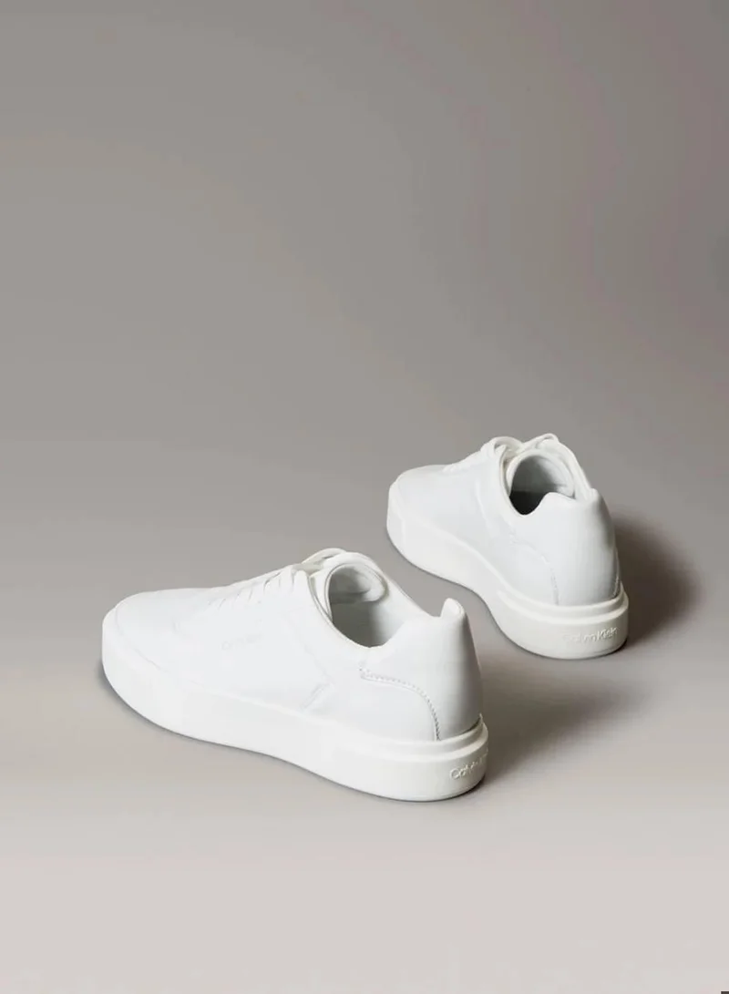 Calvin Klein Triple Bright White Smooth Leather Trainers for Women | Best Price UAE