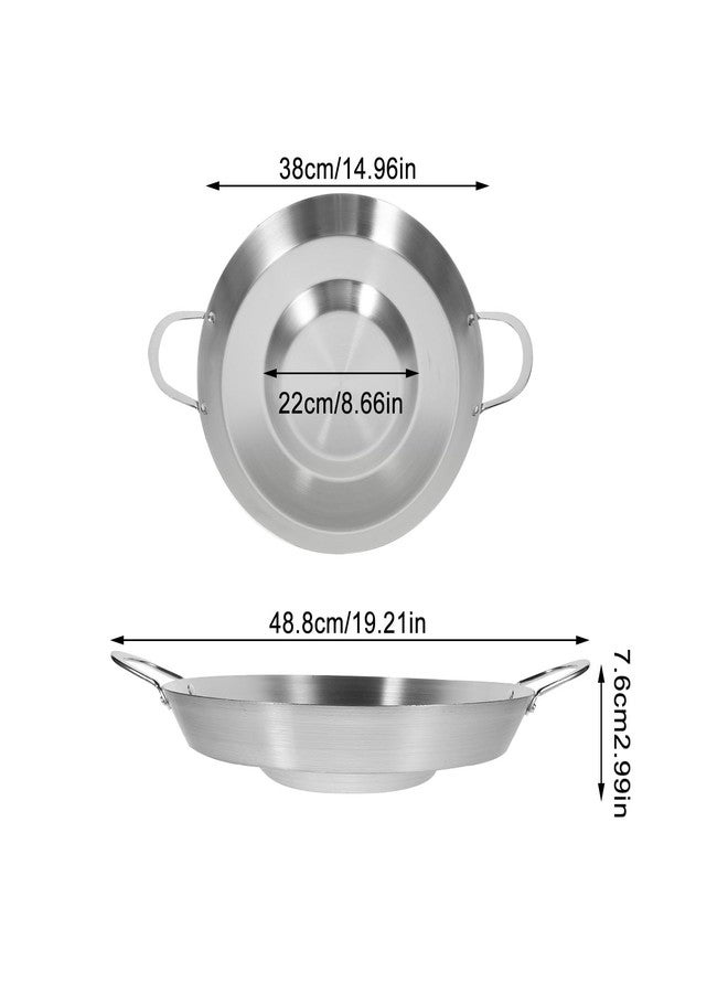 هيموتون صينية طهي هيموتون كومال كازو من الفولاذ المقاوم للصدأ، صينية مقعرة للتاكو، شديدة التحمل للاستخدام الخارجي، صينية شواء، مقلاة، مقلاة ووك، مقلاة قلي، وعاء قلي عميق للتشيتشارون، أدوات طهي للكارنيتاس، 38 سم/15 بوصة - Image 2