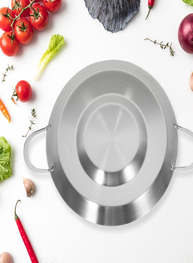 هيموتون صينية طهي هيموتون كومال كازو من الفولاذ المقاوم للصدأ، صينية مقعرة للتاكو، شديدة التحمل للاستخدام الخارجي، صينية شواء، مقلاة، مقلاة ووك، مقلاة قلي، وعاء قلي عميق للتشيتشارون، أدوات طهي للكارنيتاس، 38 سم/15 بوصة - Image 3