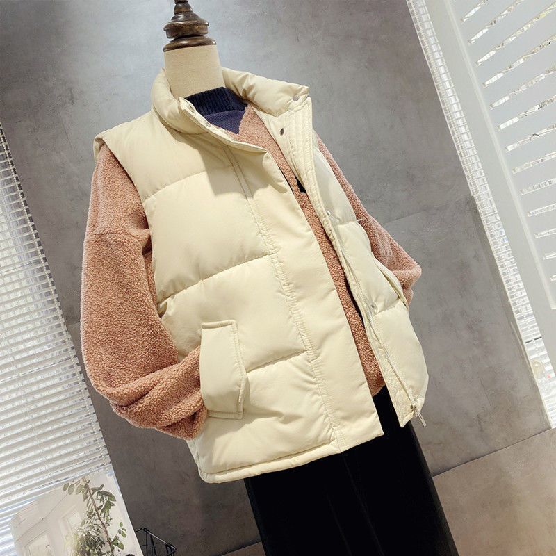 Down Cotton Vest Autumn Vest All-Match Loose Vest Female Student Short Jacket Warm Korean Style Slim Look Vest - Image 5