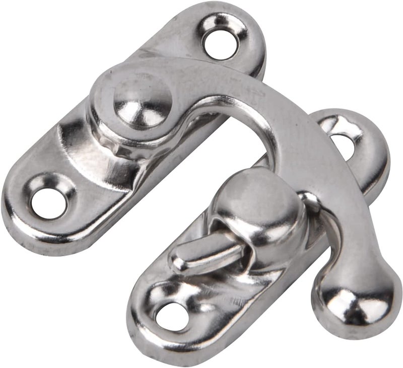 Teclican Small Box Latch Hasps, Silver Right Latch Hook Hasp Retro Style Iron Latch Hook Hasp for Jewelry Gift Boxes with Replacement Screws Pack of - (10) - Image 3