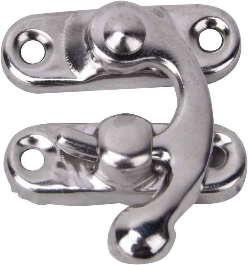 Teclican Small Box Latch Hasps, Silver Right Latch Hook Hasp Retro Style Iron Latch Hook Hasp for Jewelry Gift Boxes with Replacement Screws Pack of - (10) - Image 1