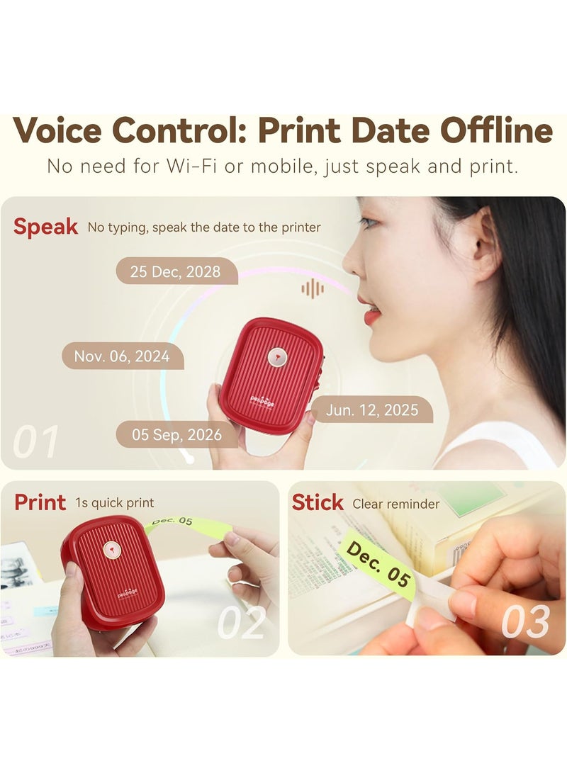 PeriPage P10 Voice Label Printer - Compact Bluetooth Thermal Label Maker, Easy-to-Use, Portable Design, Ideal for Home & Office - Image 3