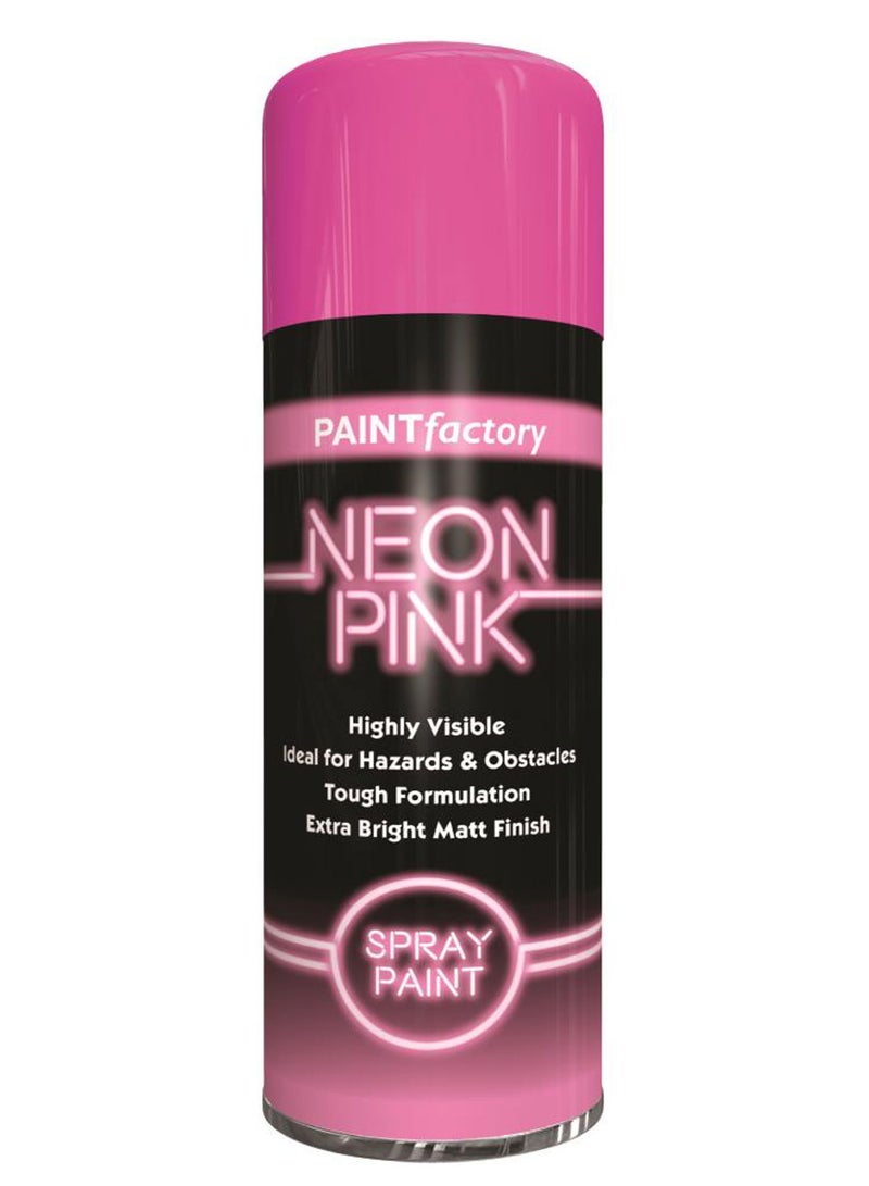 مصنع الطلاء دهان بخاخ نيون عالي الوضوح من مصنع الطلاء – اللون الوردي ٤٠٠ مل - Image 1