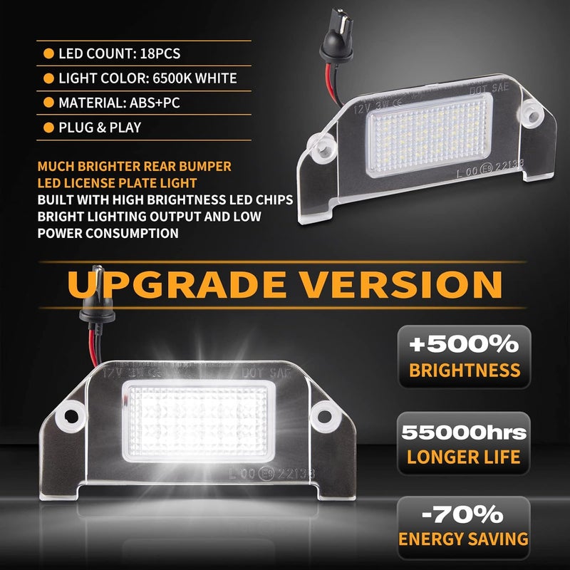 Gempro LED License Plate Lights for Dodge Charger Challenger Avenger Magnum Dart - 6000K White - Image 4
