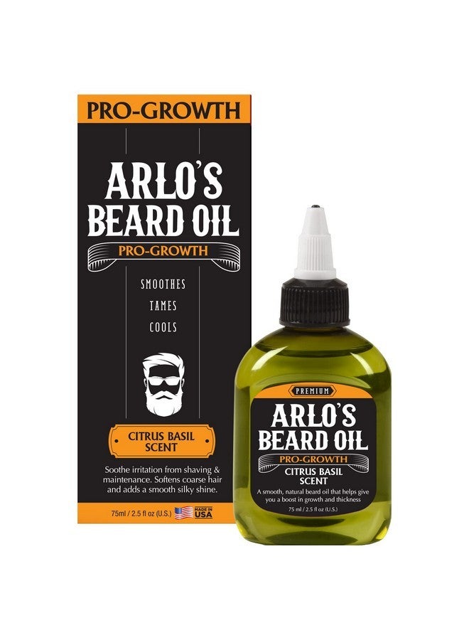 آرلوز زيت اللحية Arlo's Pro Growth - بنكهة الريحان الحمضي، 2.5 أونصة - يعزز نمو شعر اللحية - Image 1