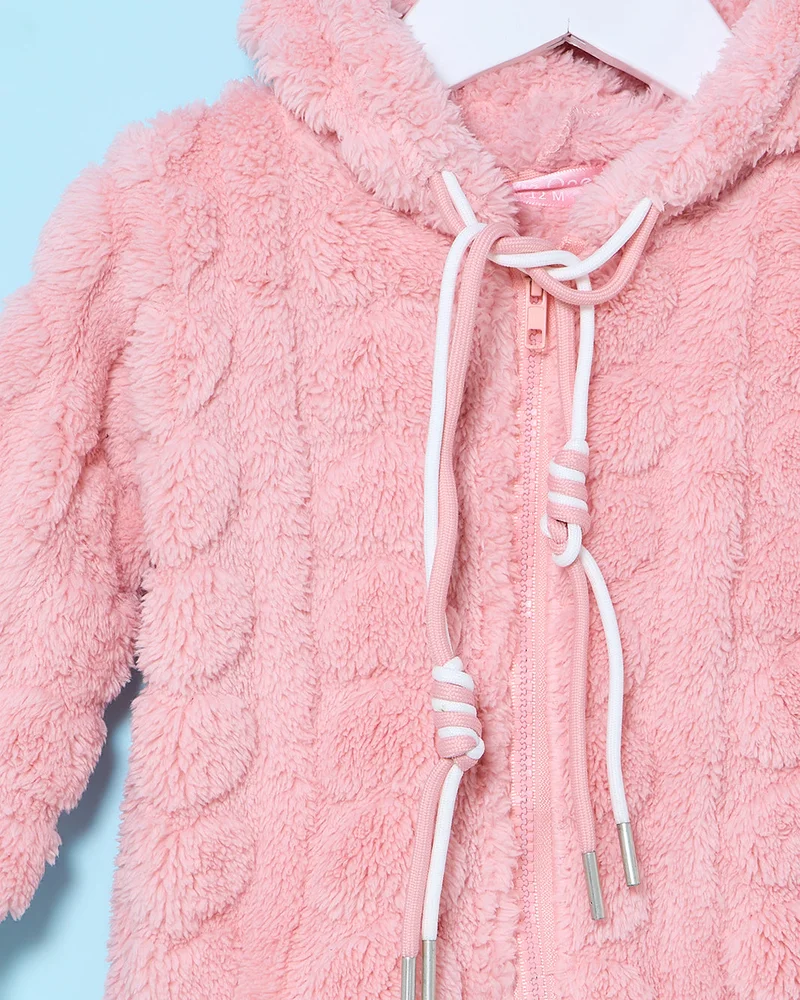 Redtag Infant Girls Pink Zipper Jacket