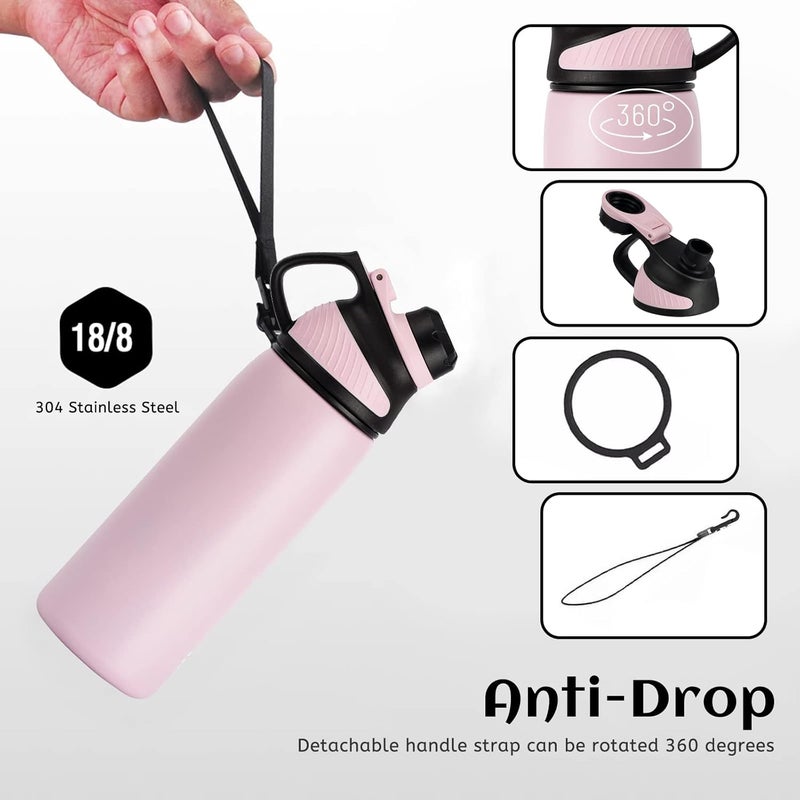 FjBottle Stainless Steel Water Bottle 600ml/800ml/1L/1.5L with Magnetic Lid, BPA Free Insulated Water Bottle, Sports Metal Water Bottle Hot&Cold Drinks Vacuum Flask Leak-Proof for Gym, Work, Travel - Image 3