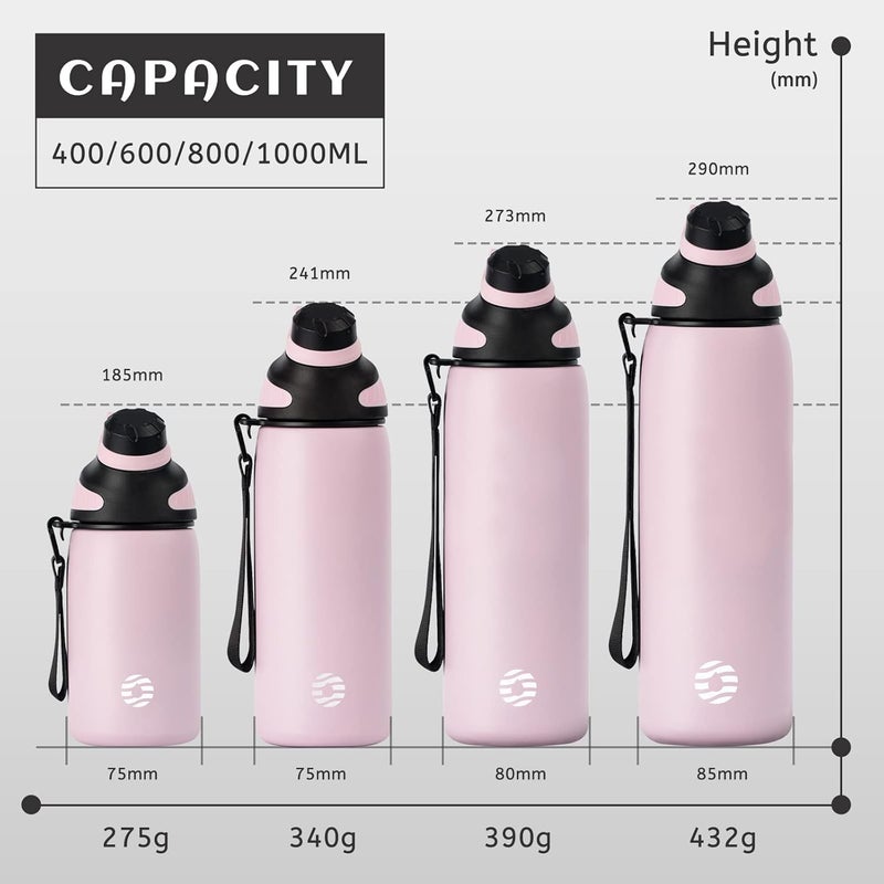 FjBottle Stainless Steel Water Bottle 600ml/800ml/1L/1.5L with Magnetic Lid, BPA Free Insulated Water Bottle, Sports Metal Water Bottle Hot&Cold Drinks Vacuum Flask Leak-Proof for Gym, Work, Travel - Image 4
