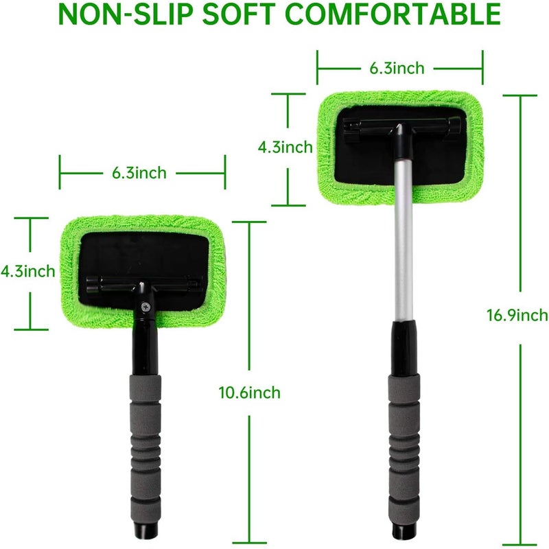 MAKINGTEC Extendable Microfiber Windshield Cleaning Tool with Reusable Cloths - Image 4