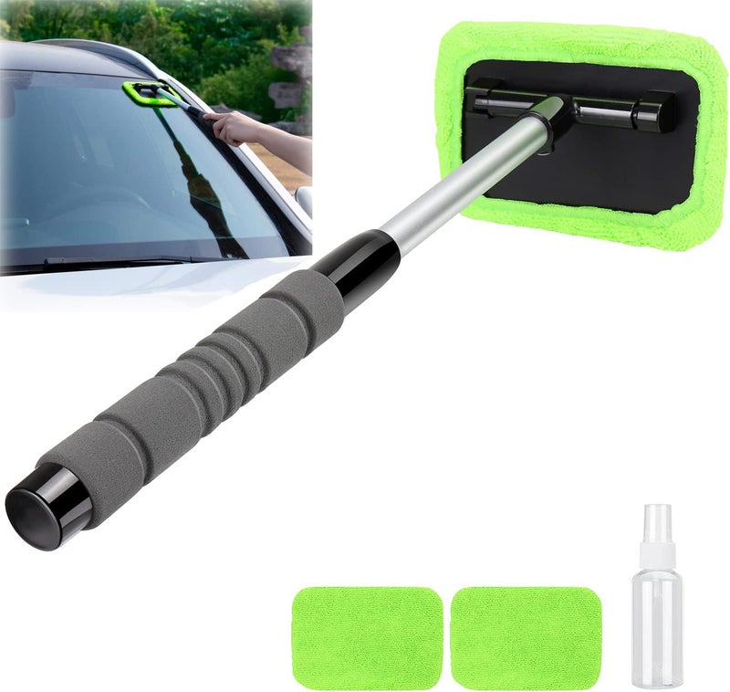 MAKINGTEC Extendable Microfiber Windshield Cleaning Tool with Reusable Cloths - Image 1