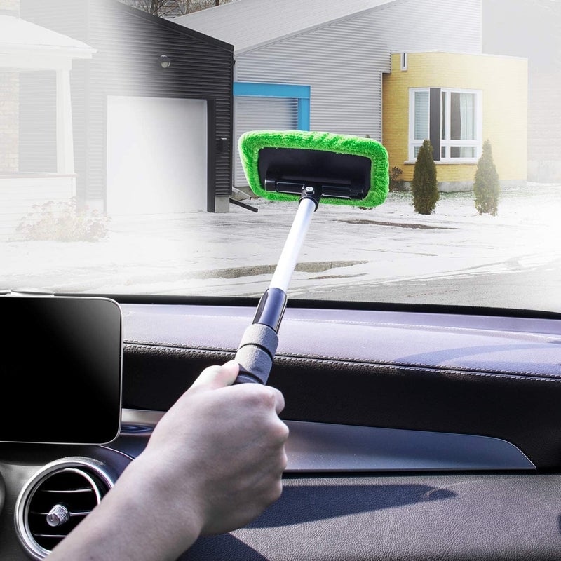 MAKINGTEC Extendable Microfiber Windshield Cleaning Tool with Reusable Cloths - Image 5