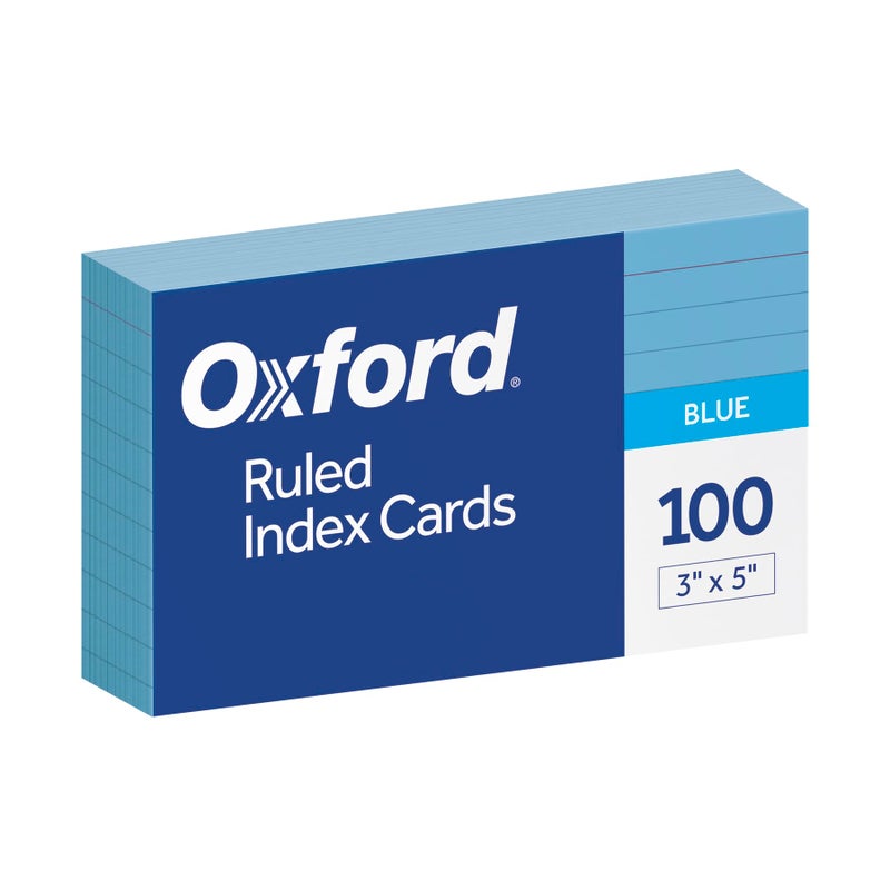 Oxford Oxford Ruled Color Index Cards 3 x 5 Blue 100 Per Pack 7321 BLU