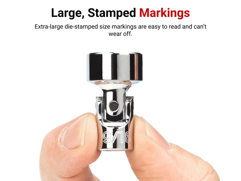TEKTON 3/8 Inch Drive x 9/16 Inch 6-Point Universal Joint Socket | SHD18014 - Image 5