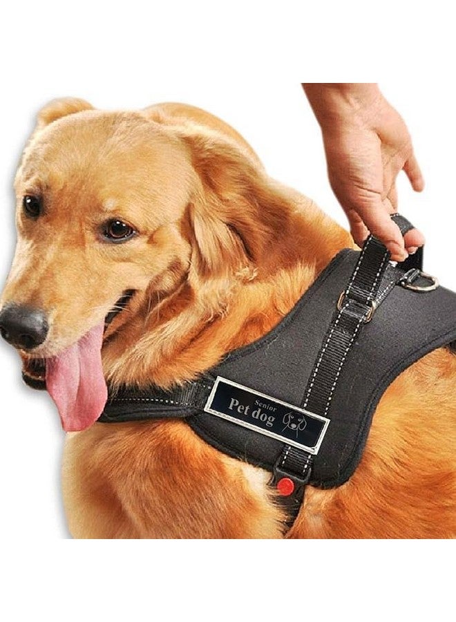 سترة جسم مبطنة ناعمة غير قابلة للسحب للحيوانات الأليفة مع أحزمة ومقبض قابل للتعديل، مثالية للعب وتدريب الكلاب والجراء - (متوسط، أسود) - Image 1