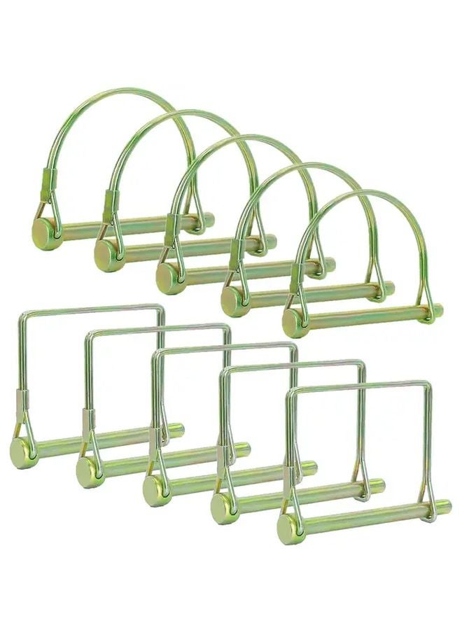 10 قطعة من دبابيس قفل العمود المصنوعة من الزنك، دبابيس توصيل أمان بمقاس ١/٤ و٥/١٦ بوصة للمقطورات الزراعية - Image 2