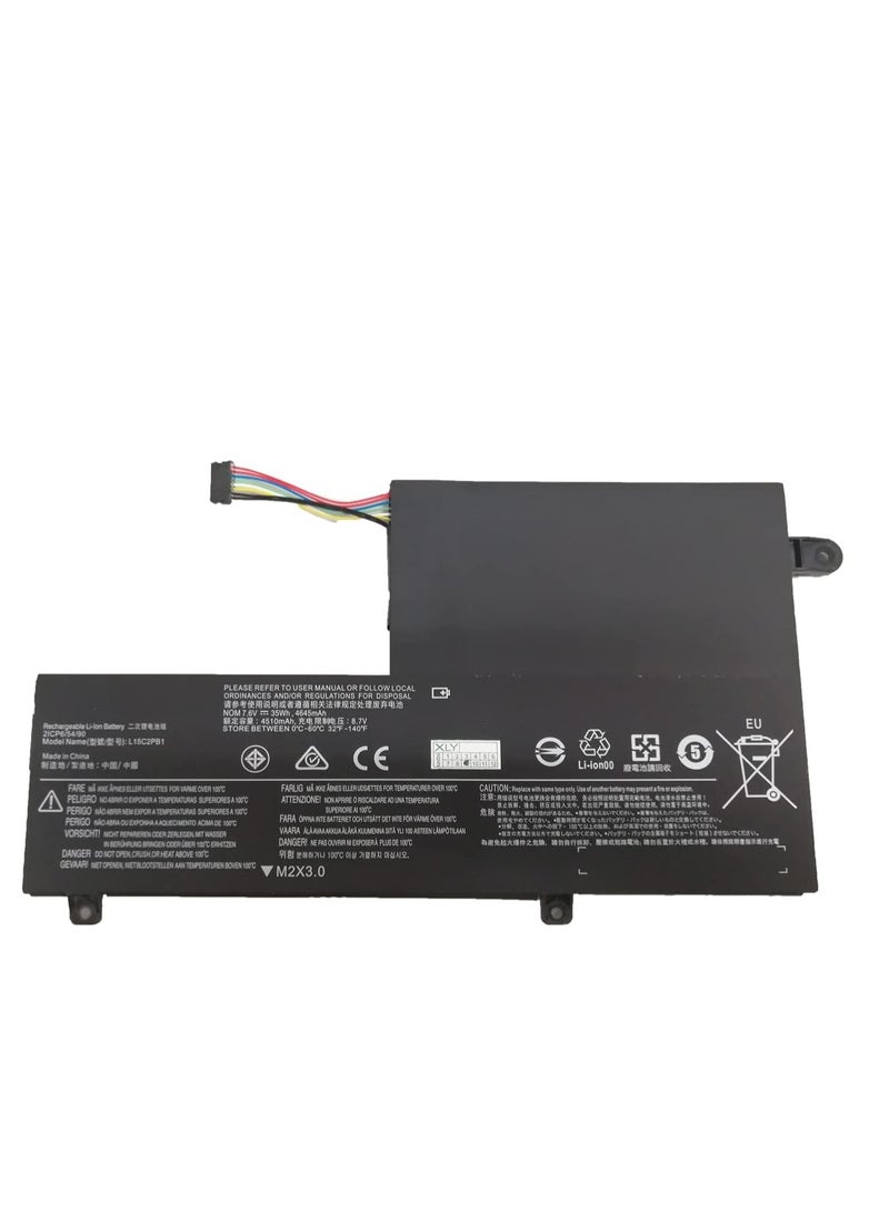 Replacement Laptop Battery L15M2PB1 L15L2PB1 L15C2PB1 L15M3PB0 L15C3PB1 for Flex 4 1435 1470 1580 IdeaPad Yoga 510-14AST 510-14IKB/14ISK 510-15 ISK/15IKB Series (7.5V 35WHr) - Image 1