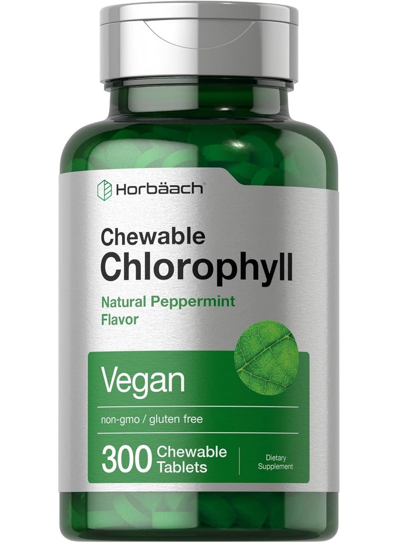 Horbäach Chlorophyll Pills Natural Peppermint Flavor 300 Tablets - Image 1