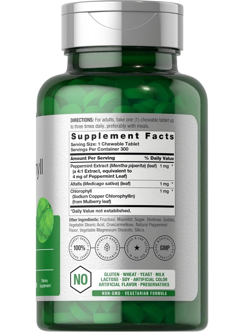 Horbäach Chlorophyll Pills Natural Peppermint Flavor 300 Tablets - Image 2