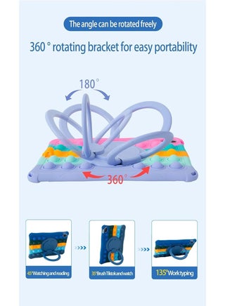 Case Compatible with Huawei MatePad SE 11 (2024) 11-inch Case with 360° Rotatable Stand, Lightweight Soft Silicone Shockproof Cover with Pen and Shoulder Strap (Colorful Pink) - view 3