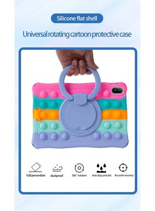 Case Compatible with Huawei MatePad SE 11 (2024) 11-inch Case with 360° Rotatable Stand, Lightweight Soft Silicone Shockproof Cover with Pen and Shoulder Strap (Colorful Pink) - view 2