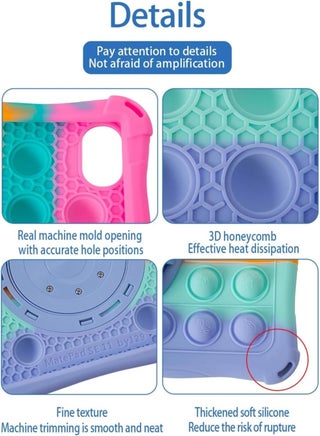 Case Compatible with Huawei MatePad SE 11 (2024) 11-inch Case with 360° Rotatable Stand, Lightweight Soft Silicone Shockproof Cover with Pen and Shoulder Strap (Colorful Pink) - view 5