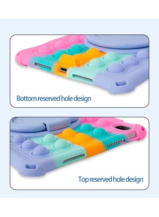 Case Compatible with Huawei MatePad SE 11 (2024) 11-inch Case with 360° Rotatable Stand, Lightweight Soft Silicone Shockproof Cover with Pen and Shoulder Strap (Colorful Pink) - view 4