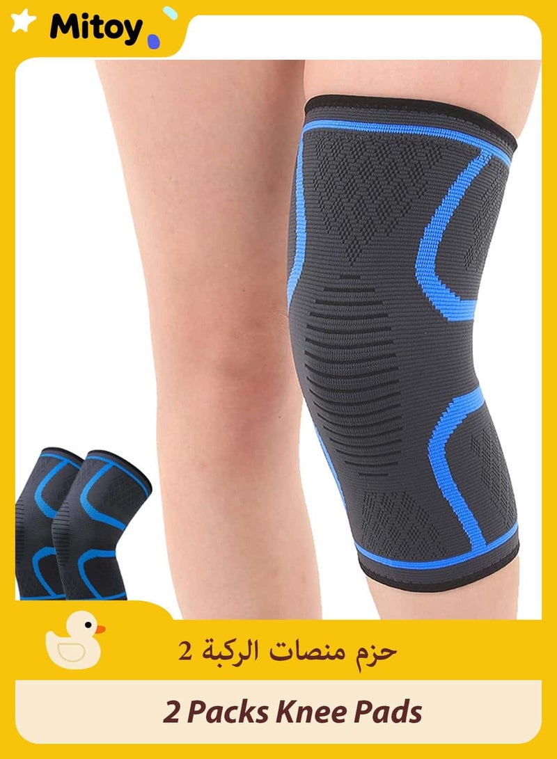 Mitoy 2 Packs Knee Pads, Knee Sleeves Weightlifting Knee Compression Sleeve Running for Sports - Image 1