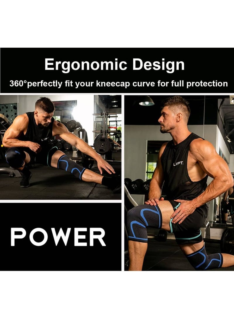 Mitoy 2 Packs Knee Pads, Knee Sleeves Weightlifting Knee Compression Sleeve Running for Sports - Image 4