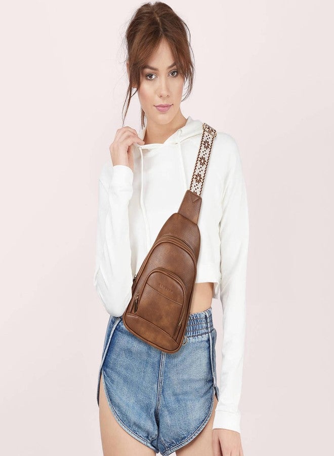 SENDEFN Crossbody Bags for Women Leather Sling Backpack Fanny Pack Chest Bag Casual Daypacks Travel Shopping - Image 2