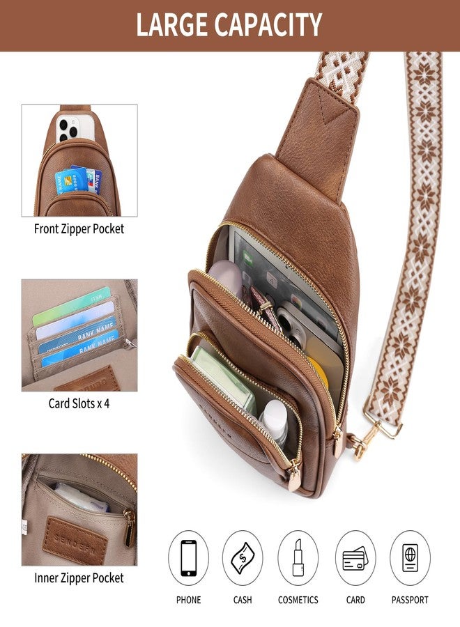 SENDEFN Crossbody Bags for Women Leather Sling Backpack Fanny Pack Chest Bag Casual Daypacks Travel Shopping - Image 5