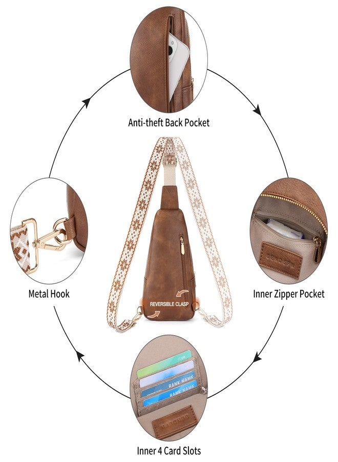 SENDEFN Crossbody Bags for Women Leather Sling Backpack Fanny Pack Chest Bag Casual Daypacks Travel Shopping - Image 4