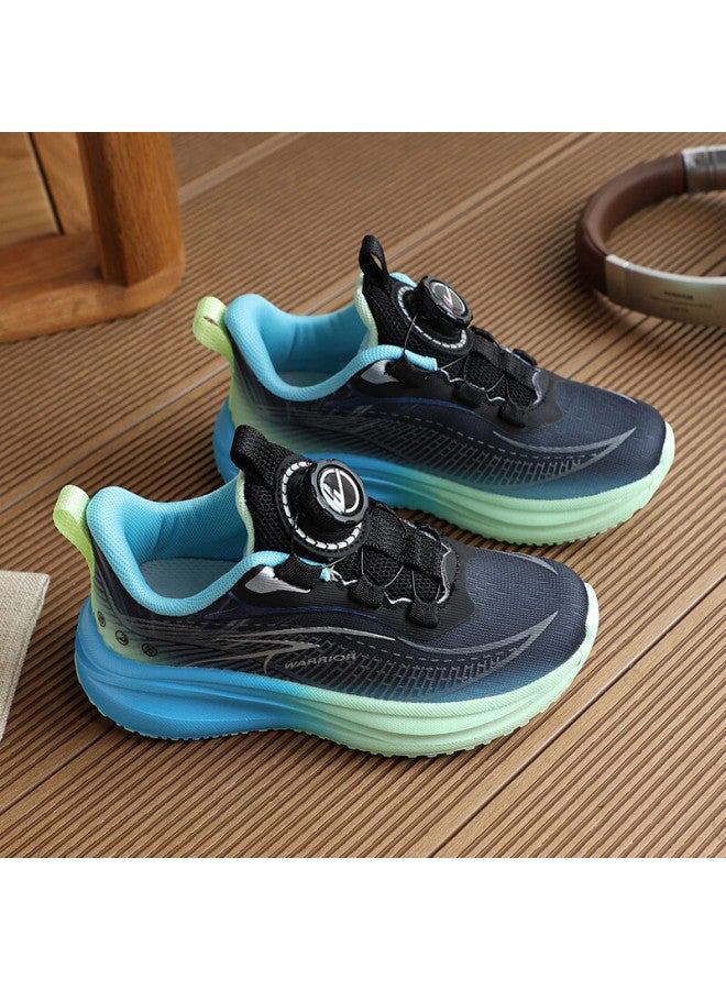 Warrior Kids Sports Shoes Boys Big Children Comfortable Lightweight Running Shoes K Buckle Sports Shoes Wz-c376t Black Size 34 - Image 4