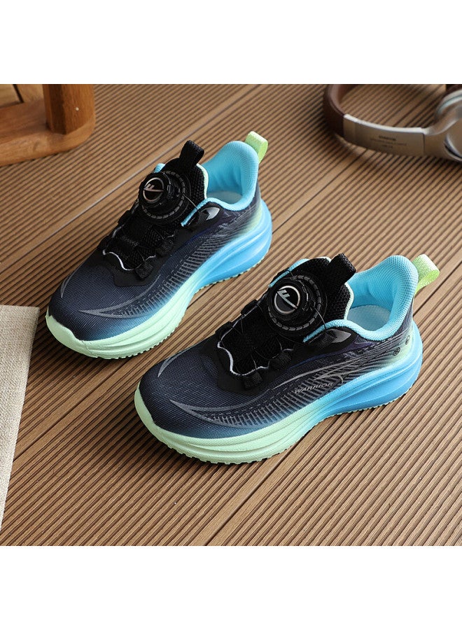 Warrior Kids Sports Shoes Boys Big Children Comfortable Lightweight Running Shoes K Buckle Sports Shoes Wz-c376t Black Size 34 - Image 2