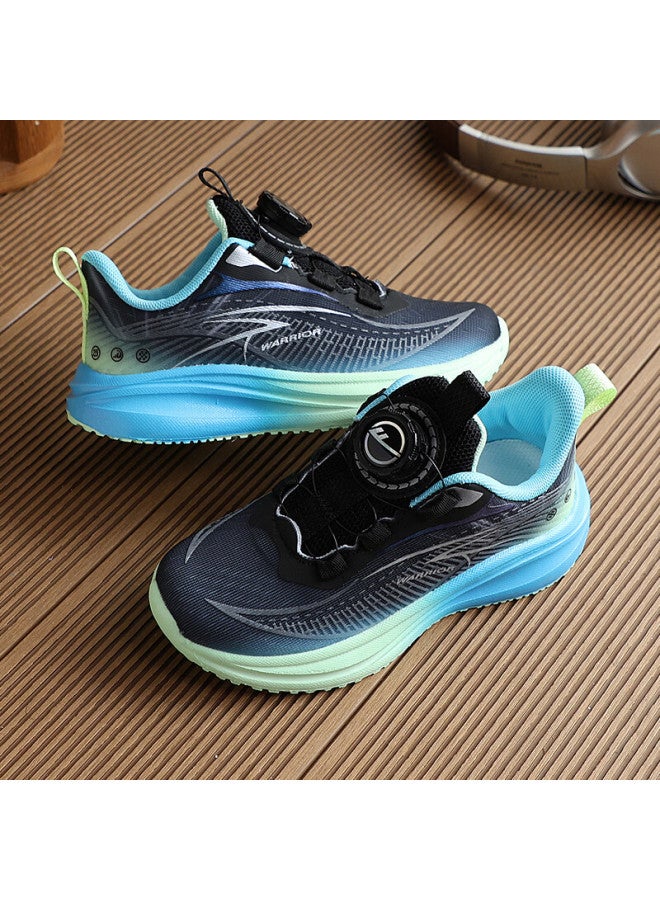 Warrior Kids Sports Shoes Boys Big Children Comfortable Lightweight Running Shoes K Buckle Sports Shoes Wz-c376t Black Size 34 - Image 3