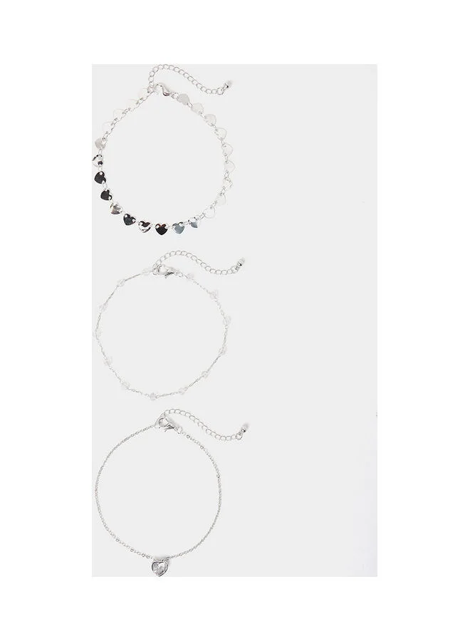 Styli Set of 3 - Heart Embellished Anklet