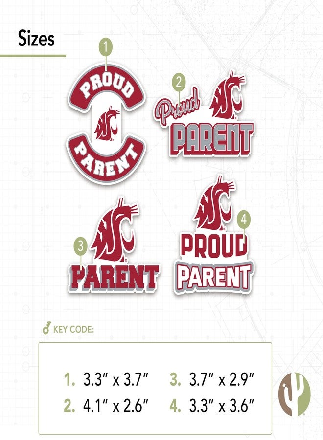 Desert Cactus Washington State University Sticker Washington State Cougars Vinyl Decal Laptop Water Bottle Car Scrapbook Sheet (Proud Parent Sheet) - Image 3