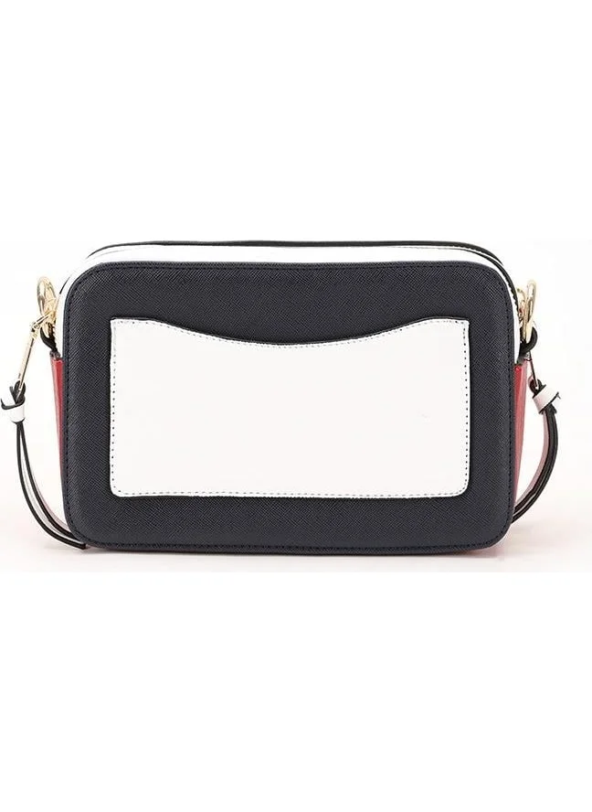 ليفيدور Navy Blue-White-Red Double Compartment Thick Strap Shoulder Bag